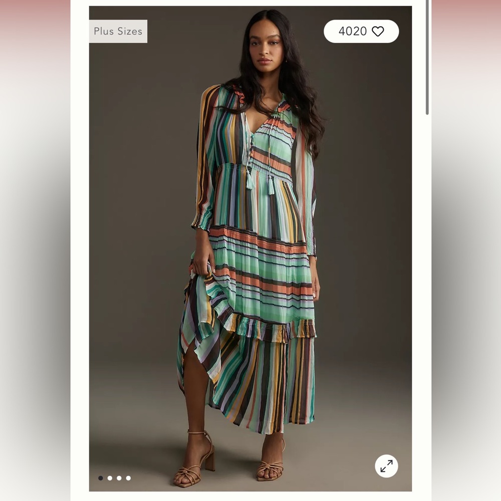 Anthropologie The Marais Printed Chiffon Maxi Dress